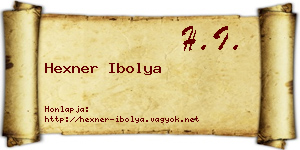 Hexner Ibolya névjegykártya